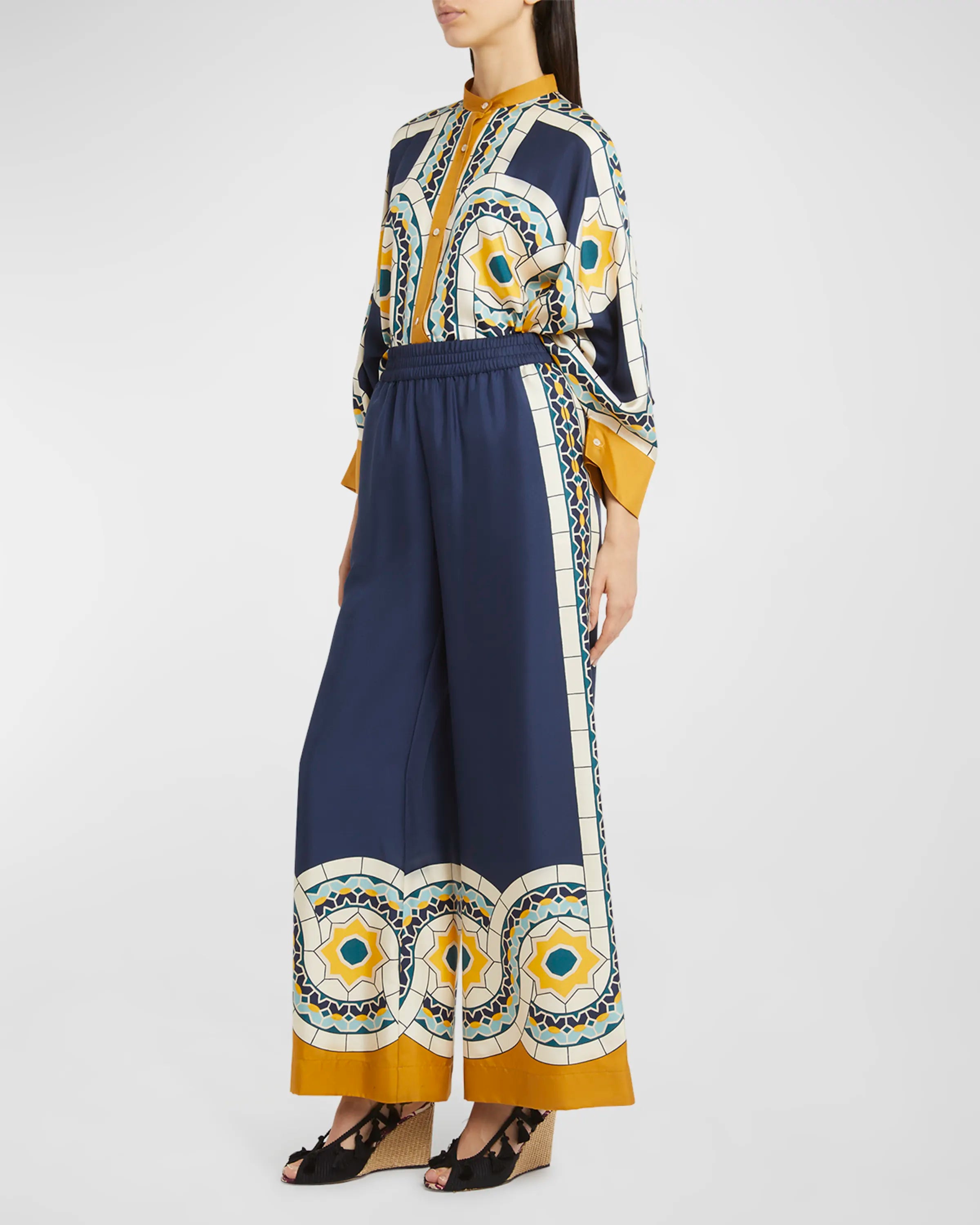 La Double J Foulard Shirt and Palazzo Co-Ord Set